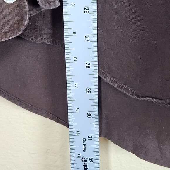 Ralph Lauren Button Up Shirt Mens Large-Tall Med brown Solid western casual - Picture 6 of 7